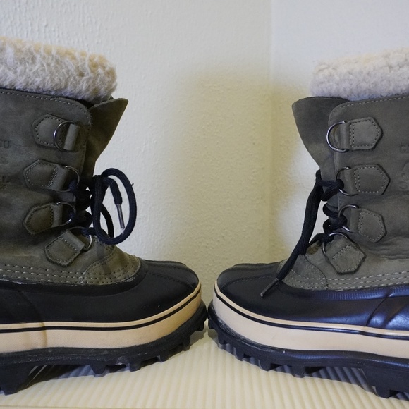 Sorel Green Caribou Waterproof Winter Boots Women's Size 6 - Picture 7 of 7